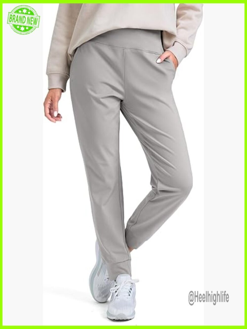 Fleece Lined Thermal Joggers High Waist Water Resistant Hiking Pants Winter